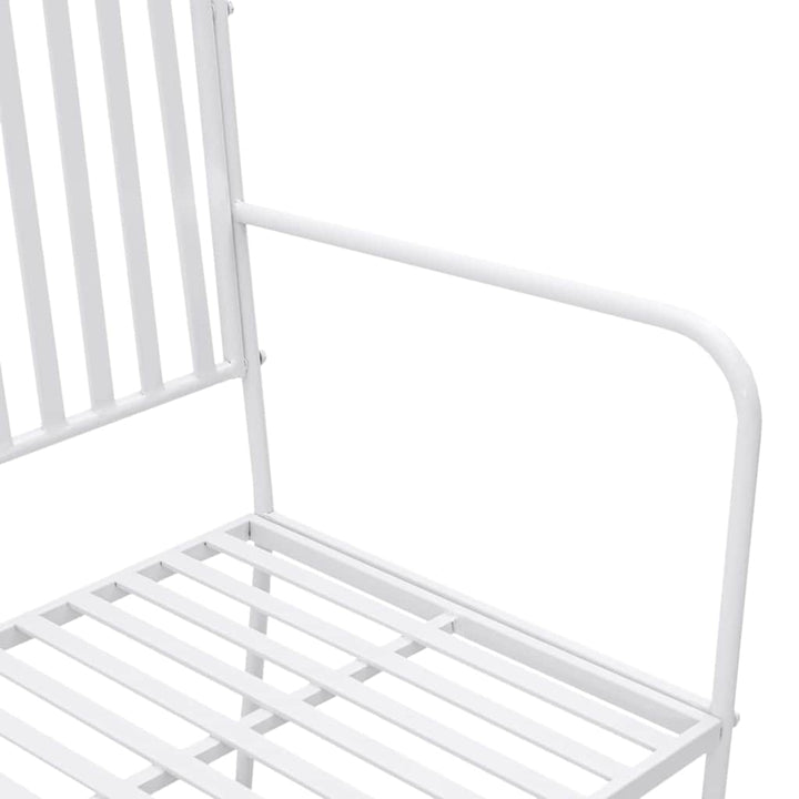 Havebænk 2 -Seater 103,5 x 51,5 x 90 cm Stål Simpel Hvid