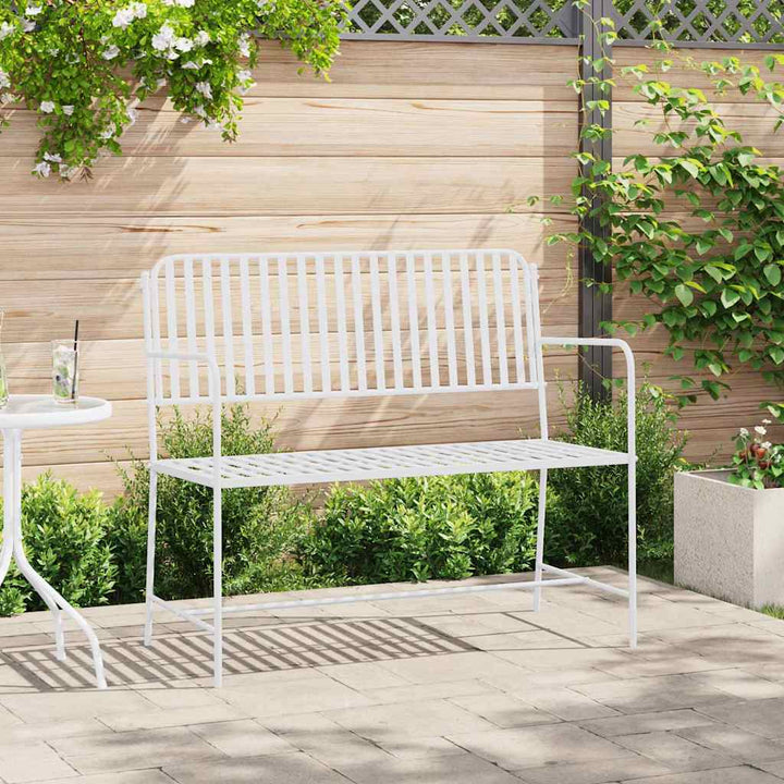 Havebænk 2 -Seater 103,5 x 51,5 x 90 cm Stål Simpel Hvid