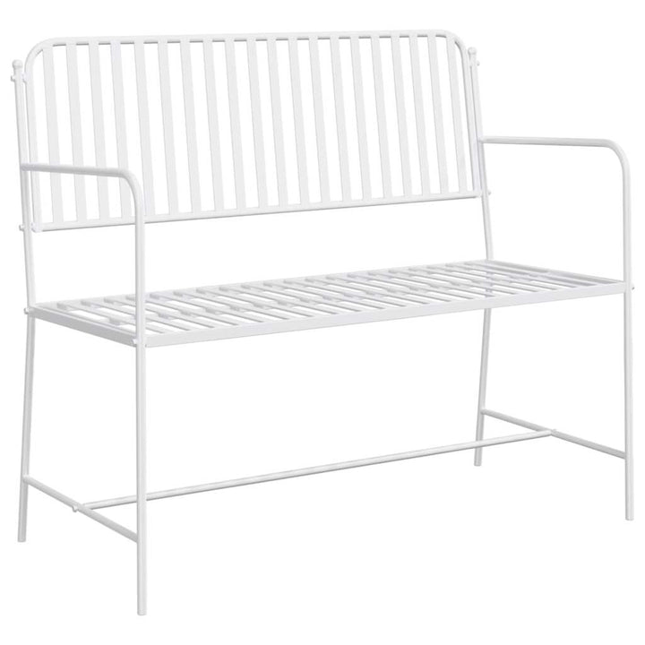 Havebænk 2 -Seater 103,5 x 51,5 x 90 cm Stål Simpel Hvid
