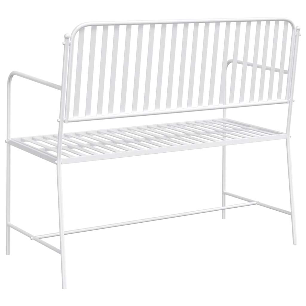 Havebænk 2 -Seater 103,5 x 51,5 x 90 cm Stål Simpel Hvid