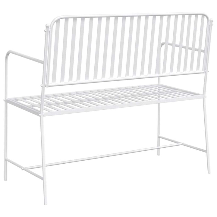 Havebænk 2 -Seater 103,5 x 51,5 x 90 cm Stål Simpel Hvid