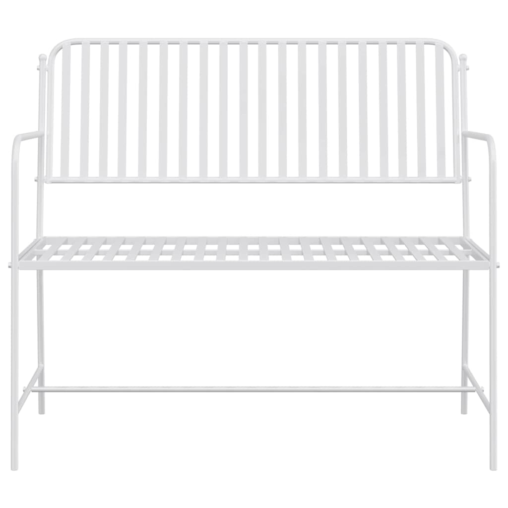 Havebænk 2 -Seater 103,5 x 51,5 x 90 cm Stål Simpel Hvid