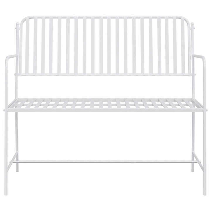Havebænk 2 -Seater 103,5 x 51,5 x 90 cm Stål Simpel Hvid