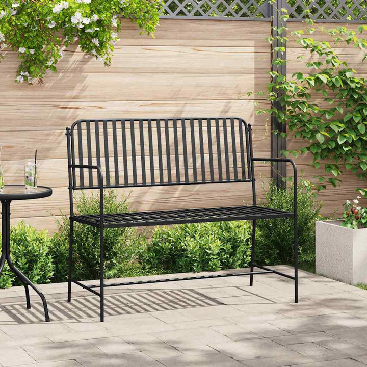 Havebænk 2 -Seater 103,5 x 51,5 x 90 cm Stål Sort