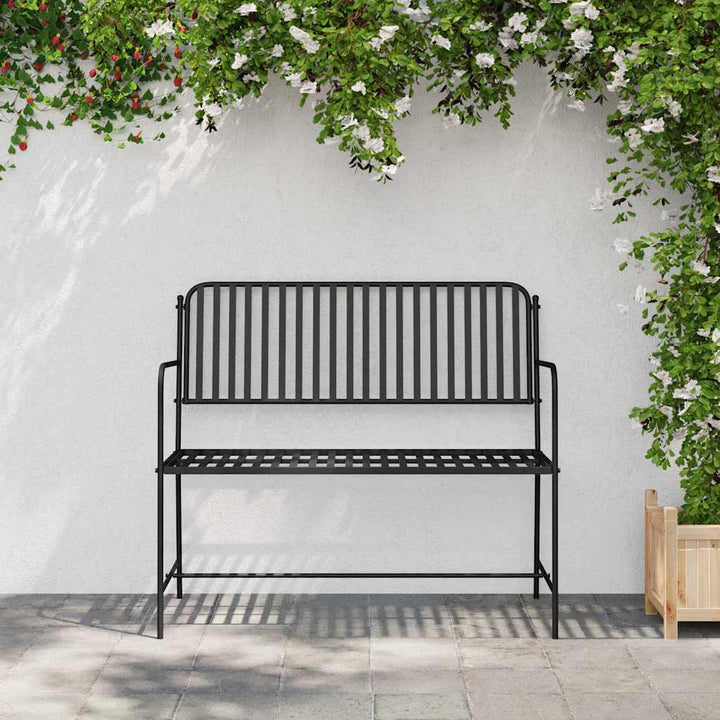 Havebænk 2 -Seater 103,5 x 51,5 x 90 cm Stål Sort
