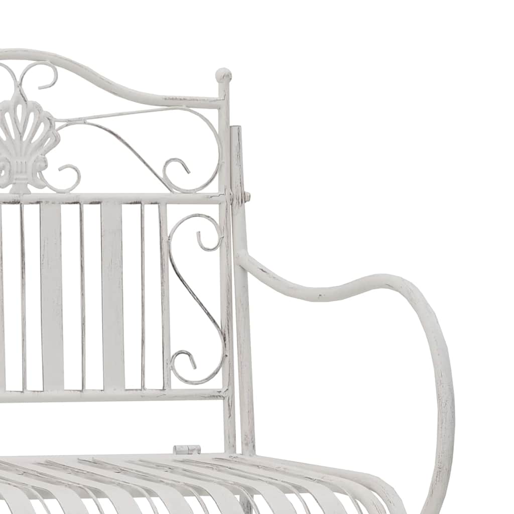 Havebænk 2 -Seater 103,5 x 59 x 89 cm Stål Antik hvid