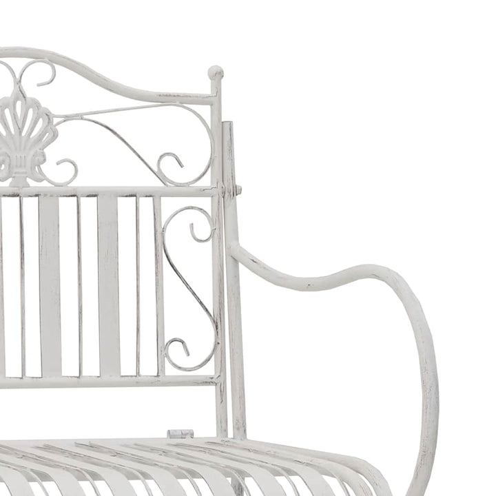 Havebænk 2 -Seater 103,5 x 59 x 89 cm Stål Antik hvid