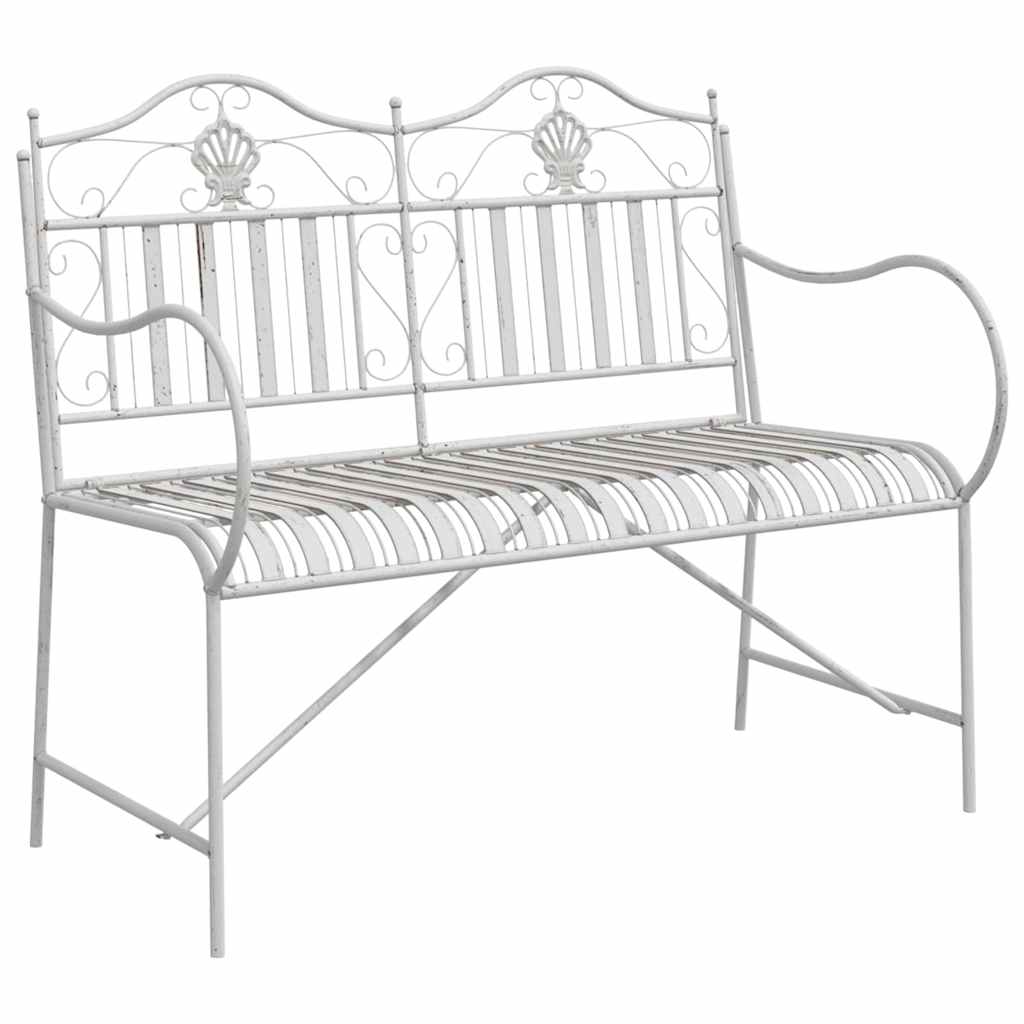 Havebænk 2 -Seater 103,5 x 59 x 89 cm Stål Antik hvid