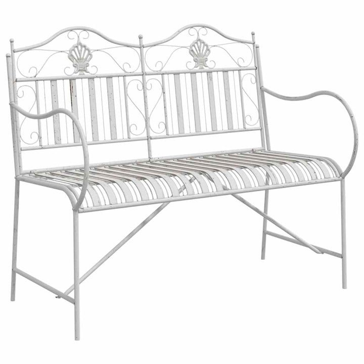 Havebænk 2 -Seater 103,5 x 59 x 89 cm Stål Antik hvid