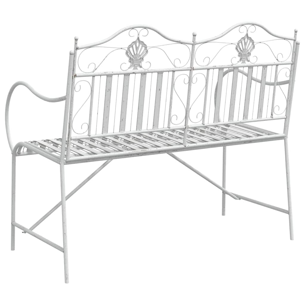 Havebænk 2 -Seater 103,5 x 59 x 89 cm Stål Antik hvid