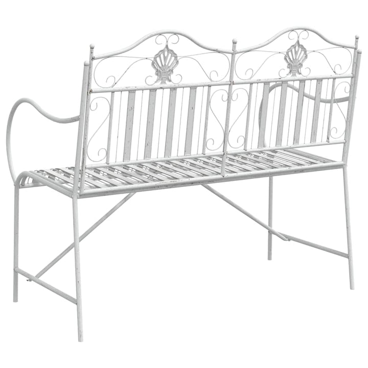 Havebænk 2 -Seater 103,5 x 59 x 89 cm Stål Antik hvid