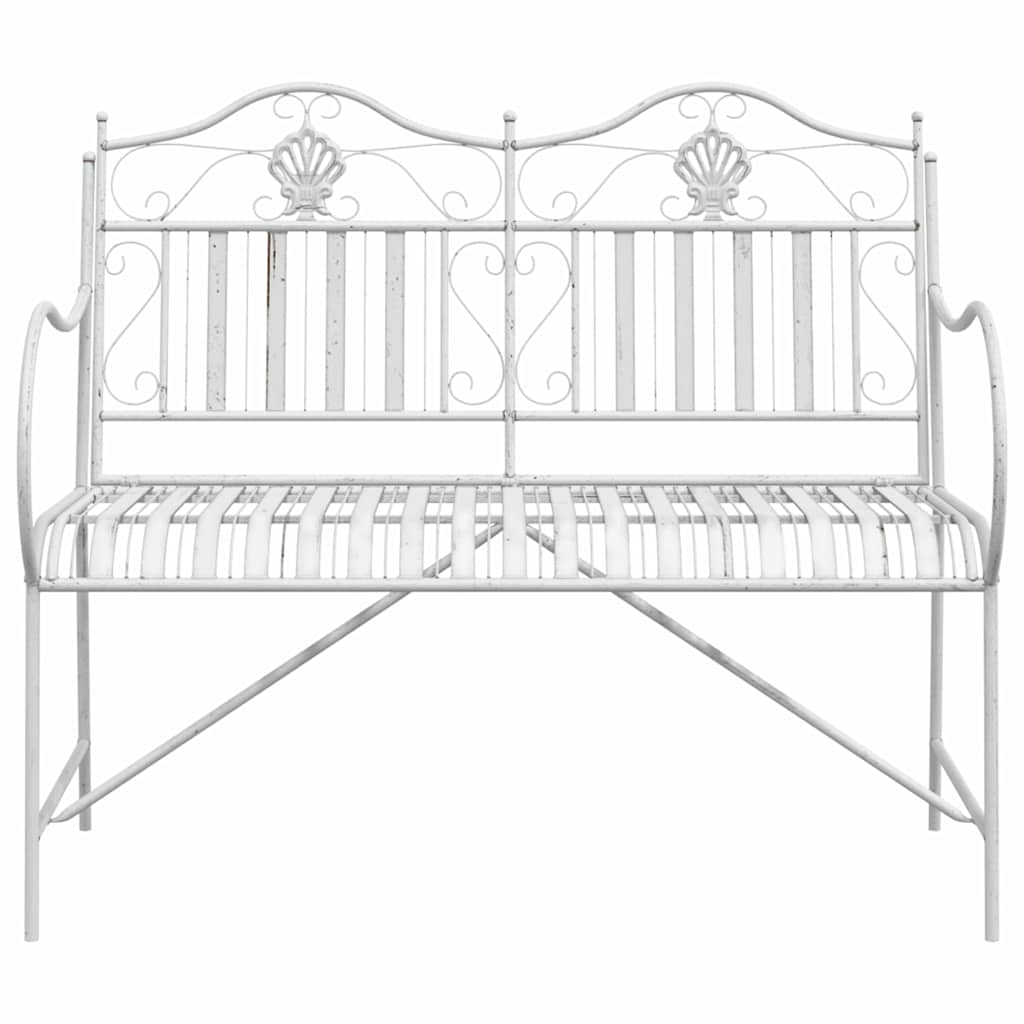 Havebænk 2 -Seater 103,5 x 59 x 89 cm Stål Antik hvid