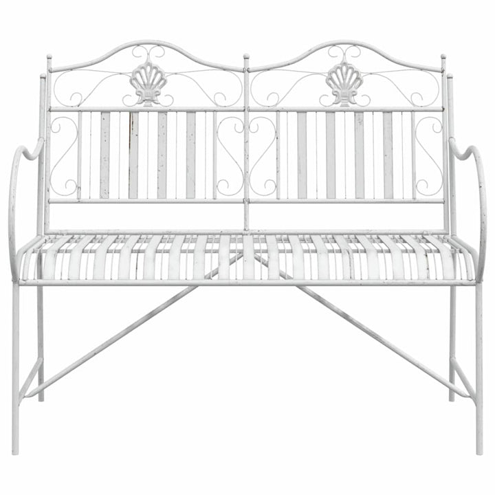 Havebænk 2 -Seater 103,5 x 59 x 89 cm Stål Antik hvid