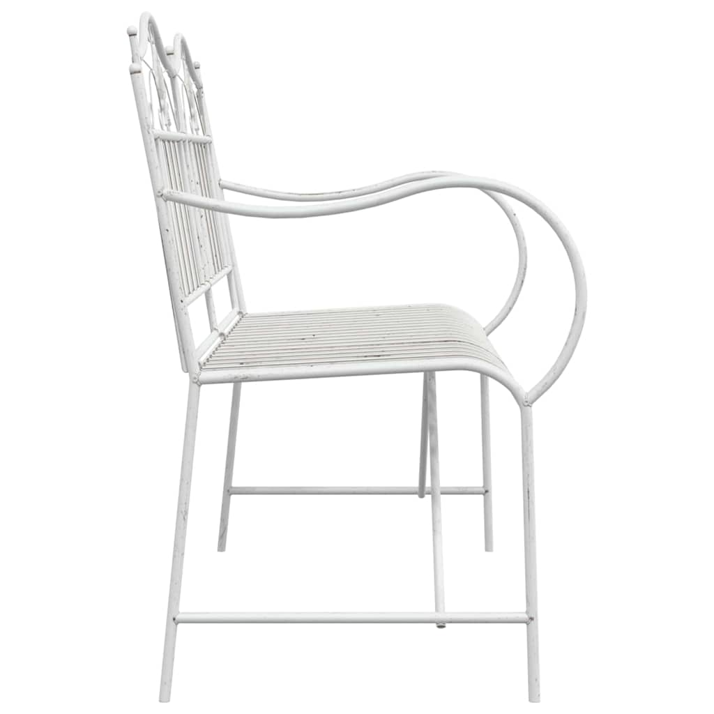 Havebænk 2 -Seater 103,5 x 59 x 89 cm Stål Antik hvid