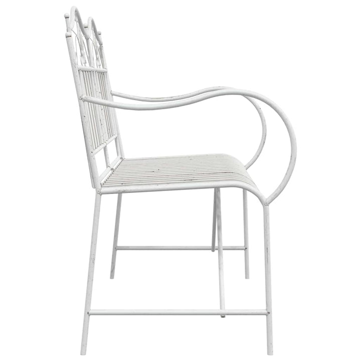 Havebænk 2 -Seater 103,5 x 59 x 89 cm Stål Antik hvid