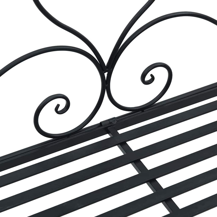 Havebænk Sort 121 x 48 x 200 cm Stål