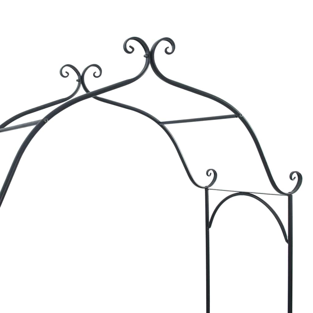 Havebænk Sort 121 x 48 x 200 cm Stål