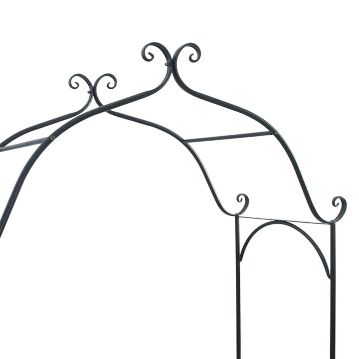 Havebænk Sort 121 x 48 x 200 cm Stål