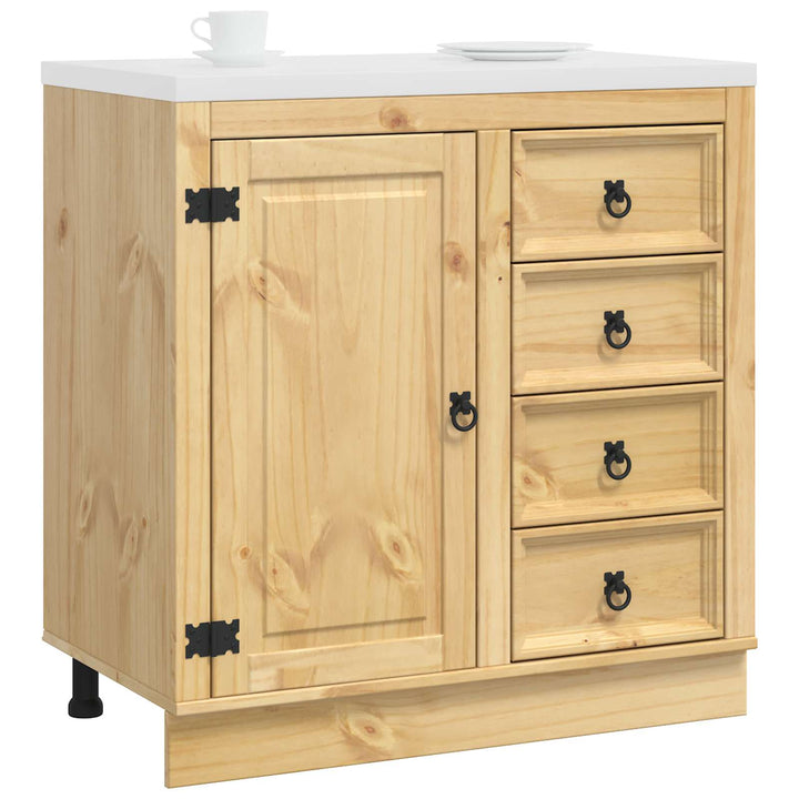 Kabinet SKI HonningBrun 80 x 46 x 81 cm Massiv fyrretræ