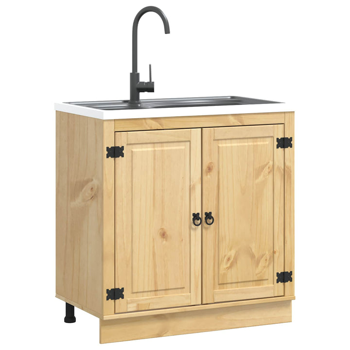 Kabinet SKI HonningBrun 80 x 46 x 81 cm Massiv fyrretræ