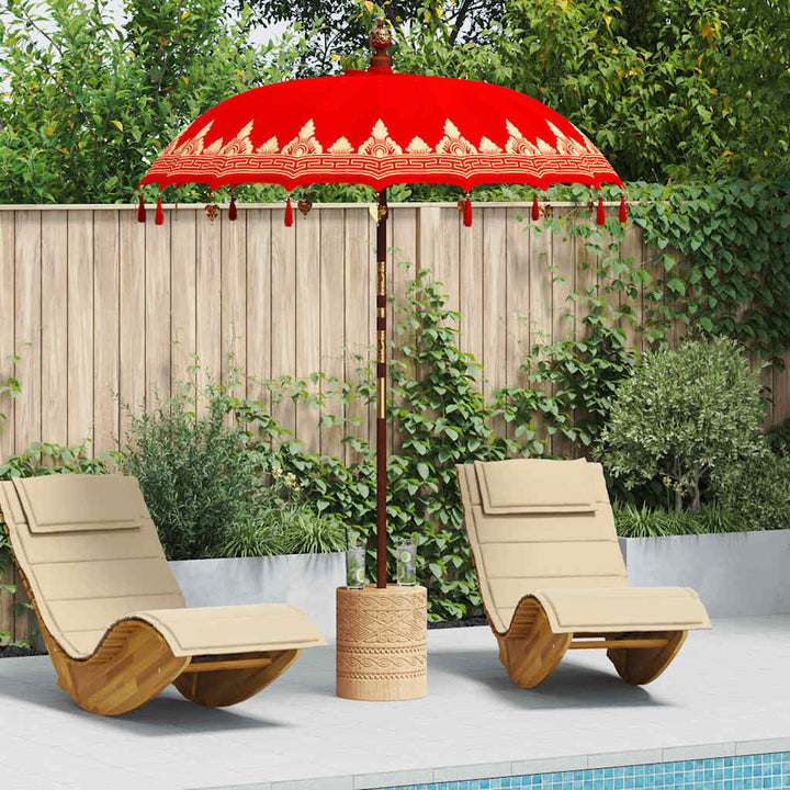 Balinesisk Parasol Rød 185 x 185 x 260 cm