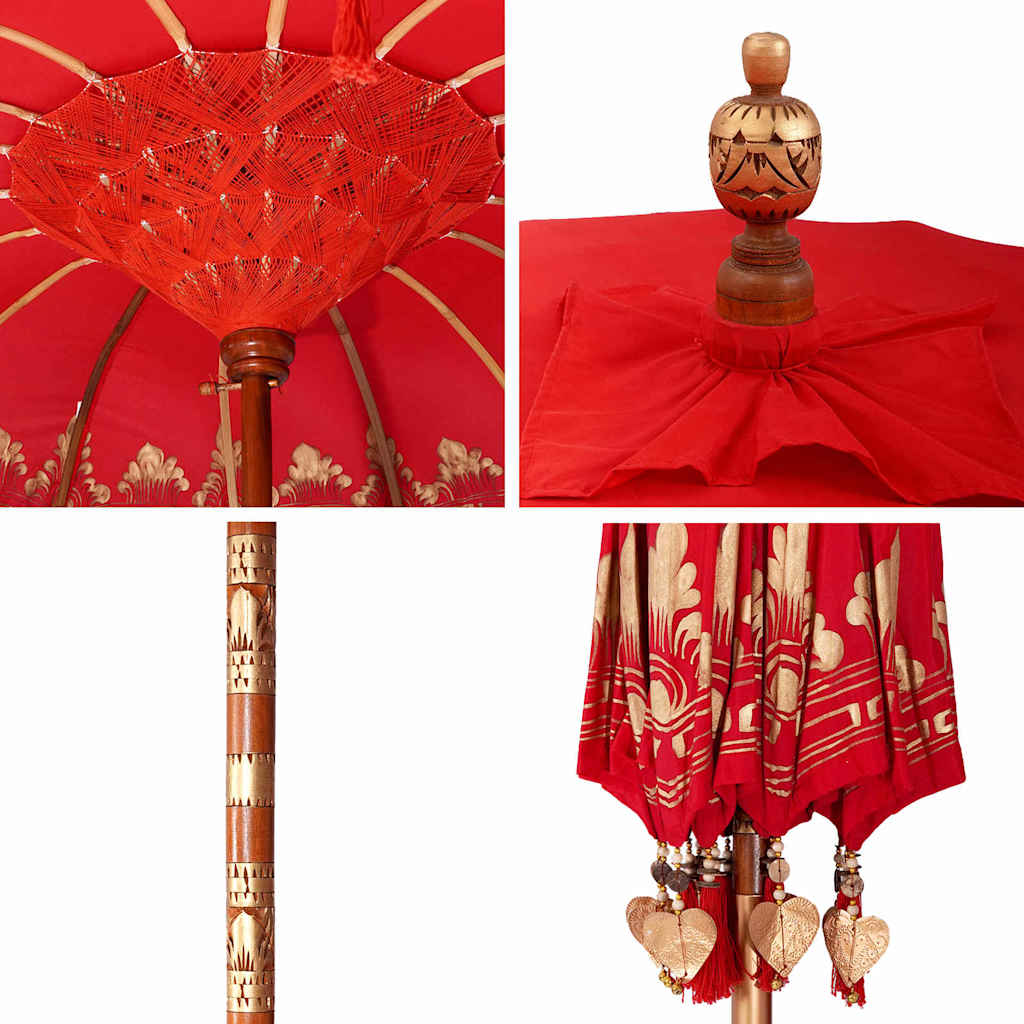 Balinesisk Parasol Rød 215 x 215 x 260 cm