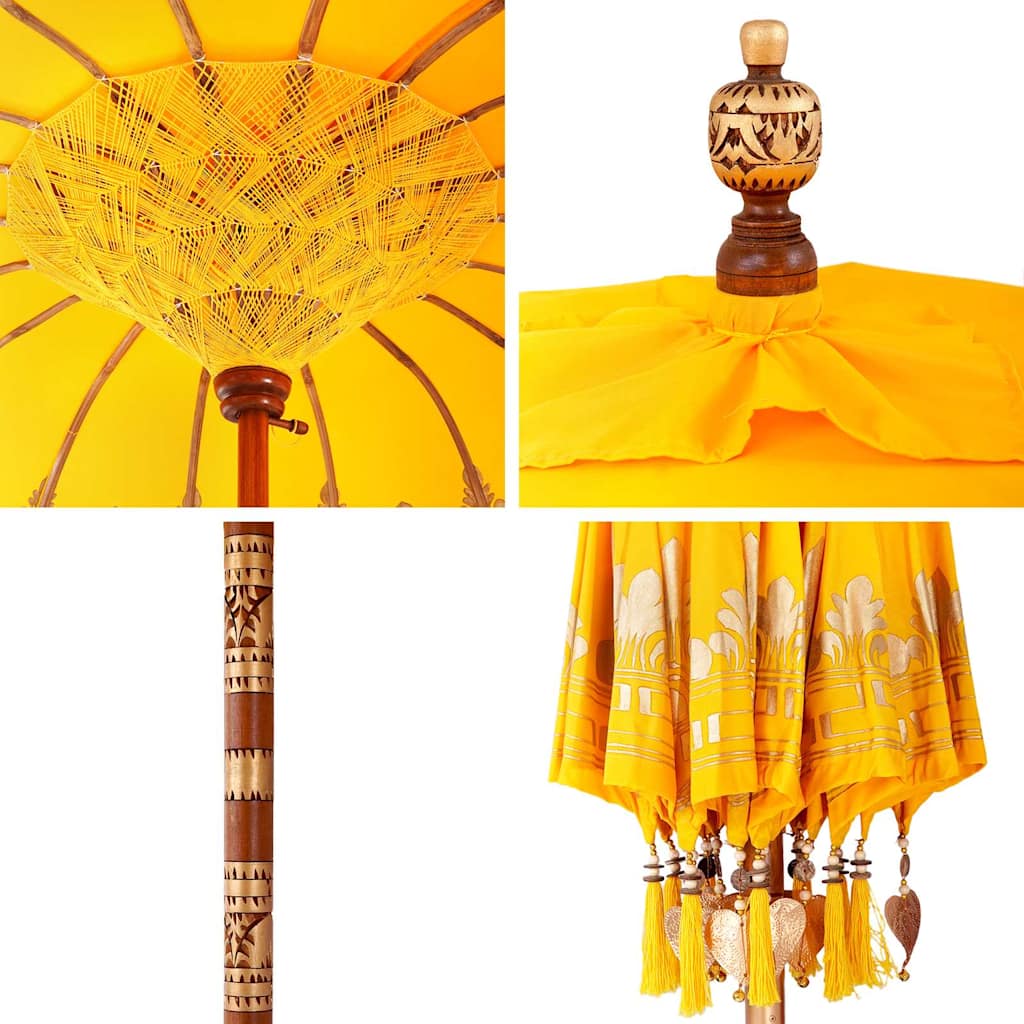 Balinesisk Parasol Gul 215 x 215 x 260 cm