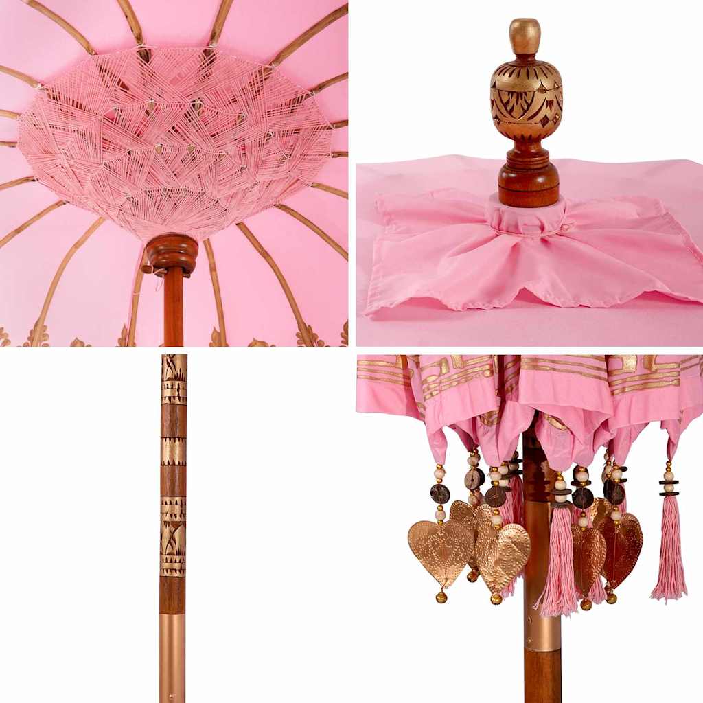 Balinesisk Parasol Lyserød 215 x 215 x 260 cm