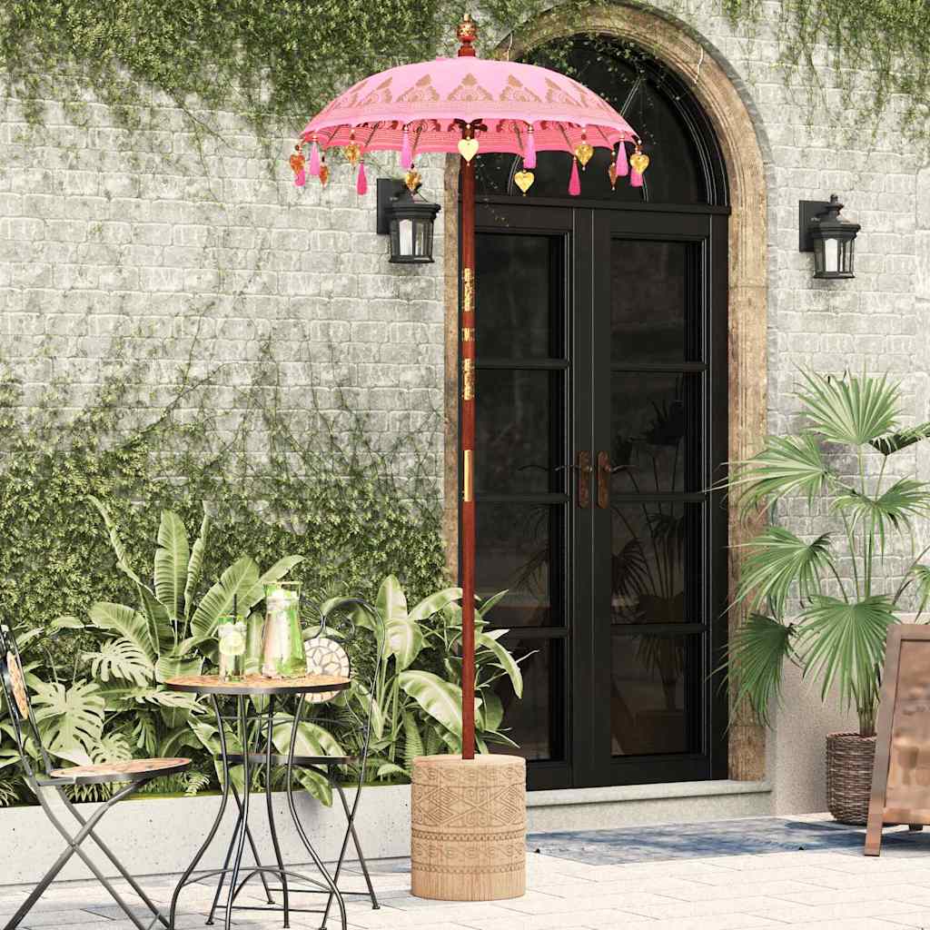 Balinesisk Parasol Lyserød 125 x 125 x 260 cm