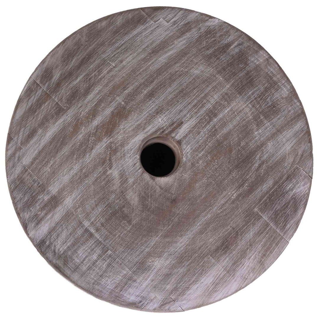 Parasolfod 23 kg Hvidvasket Massivt træ Cylinderformet