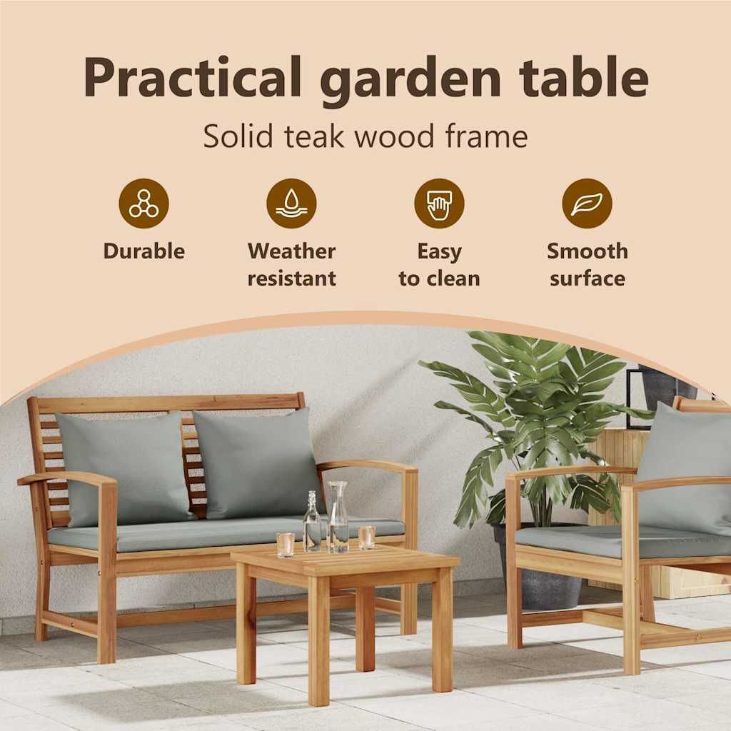 Sofabord Brun 45 x 45 x 36 cm Massiv Teaktræ