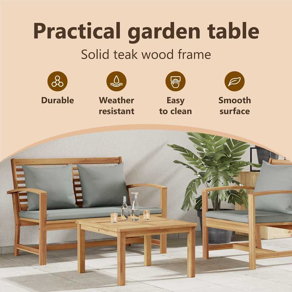 Sofabord Brun 60 x 60 x 36 cm Massiv Teaktræ