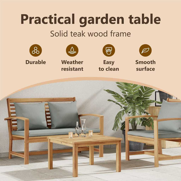 Sofabord Brun 60 x 60 x 36 cm Massiv Teaktræ