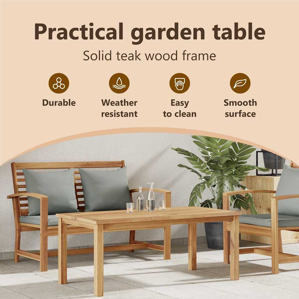 Sofabord Brun 110 x 55 x 45 cm Massiv Teaktræ