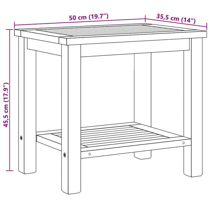 Sofabord med opbevaring Brun 50 x 35 x 45 cm Massiv Teaktræ