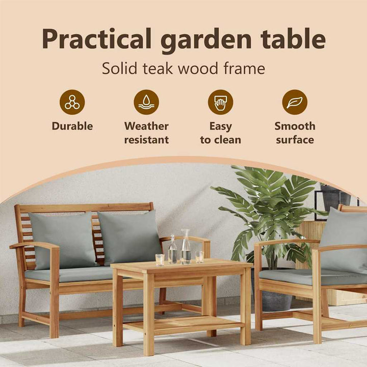 Sofabord med opbevaring Brun 70 x 40 x 45 cm Massiv Teaktræ