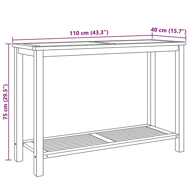 Konsolbord med opbevaring Brun 110 x 40 x 75 cm Massiv Teaktræ
