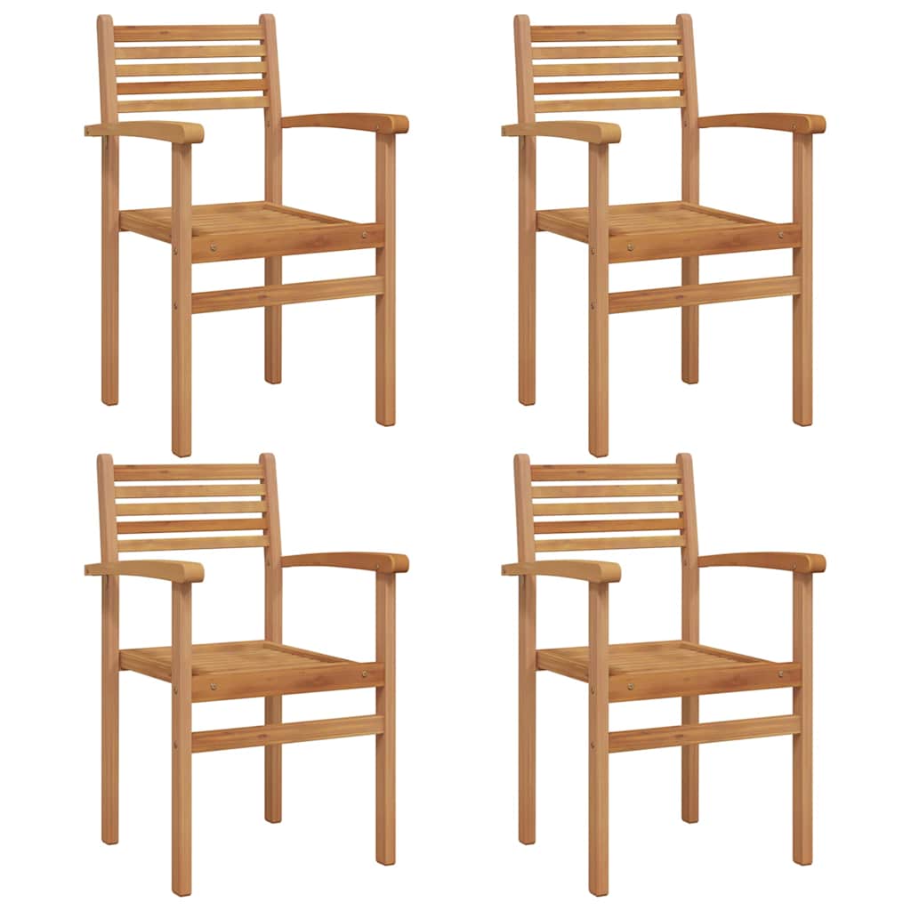 Stol 4 stk. Brun Massiv Teaktræ