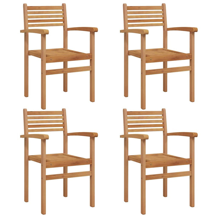 Stol 4 stk. Brun Massiv Teaktræ