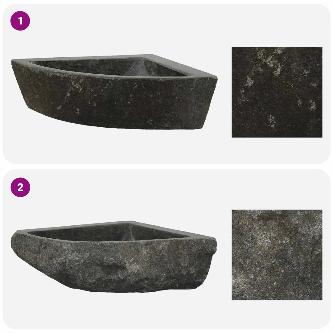 Vask Grå (38-45) x (38-45) x 12 cm Flodsten