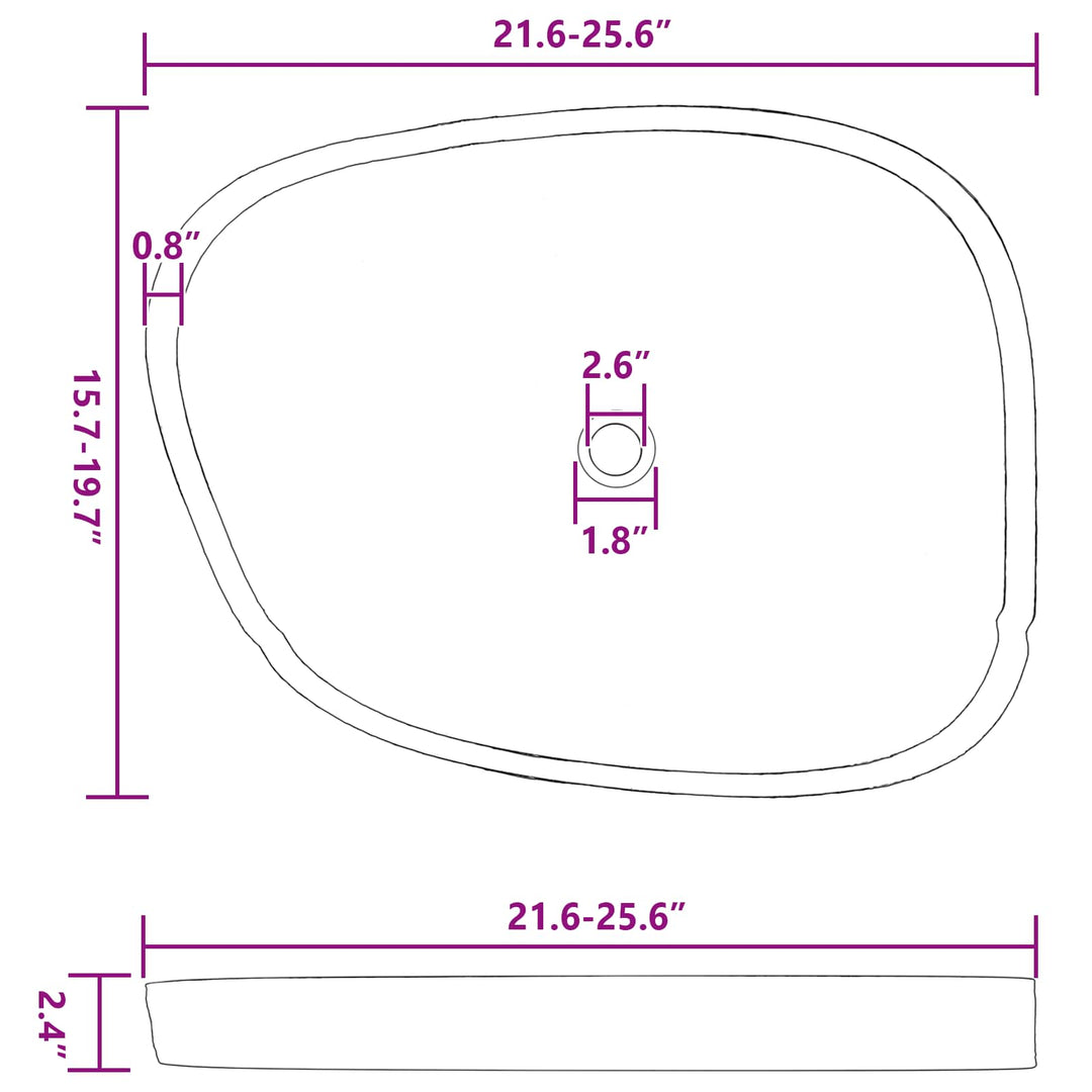 Vask Basin Grå 65 x 50 x 6 cm River Stone