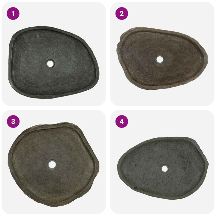 Vask Basin Grå 65 x 50 x 6 cm River Stone