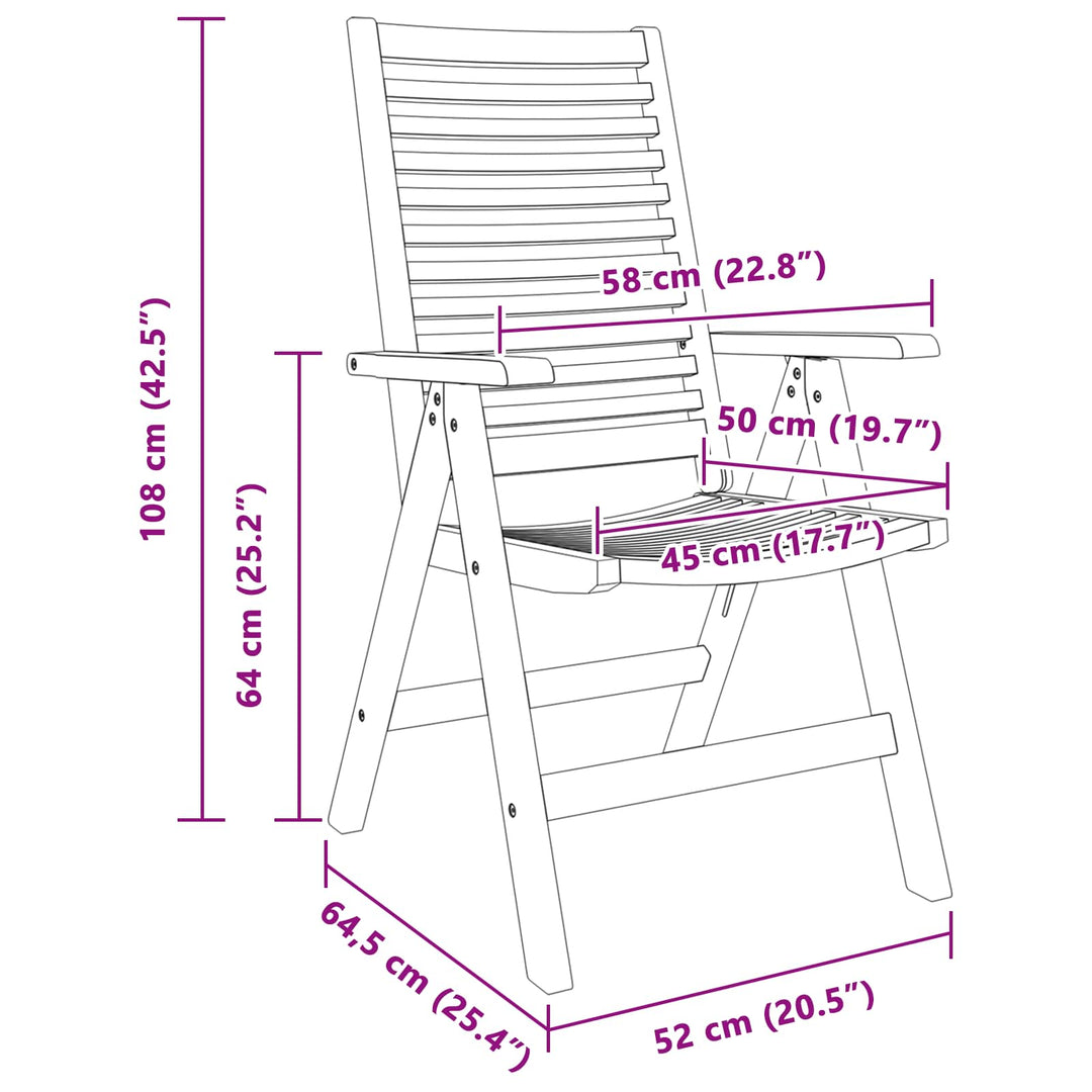 Stol 2 pcs Brun 64.5 x 52 x 108 cm Massiv Teaktræ