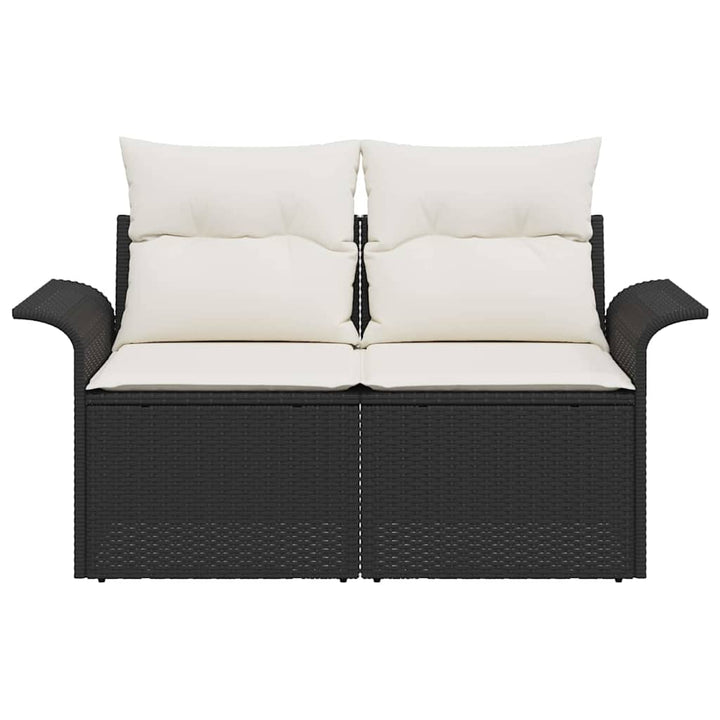 Havemøbelsofa med pude Sort 141 x 62 x 69cm polyrattan