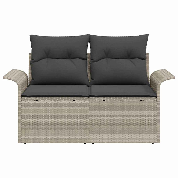 Havemøbelsofa med pude Lysegrå 141 x 62 x 69cm polyrattan