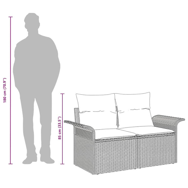 Havemøbelsofa 2-Antal sæder polyrattan