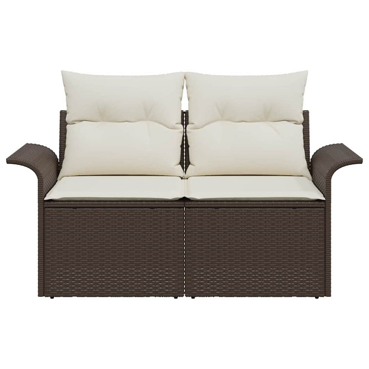 Havemøbelsofa med pude Brun 141 x 62 x 69cm polyrattan