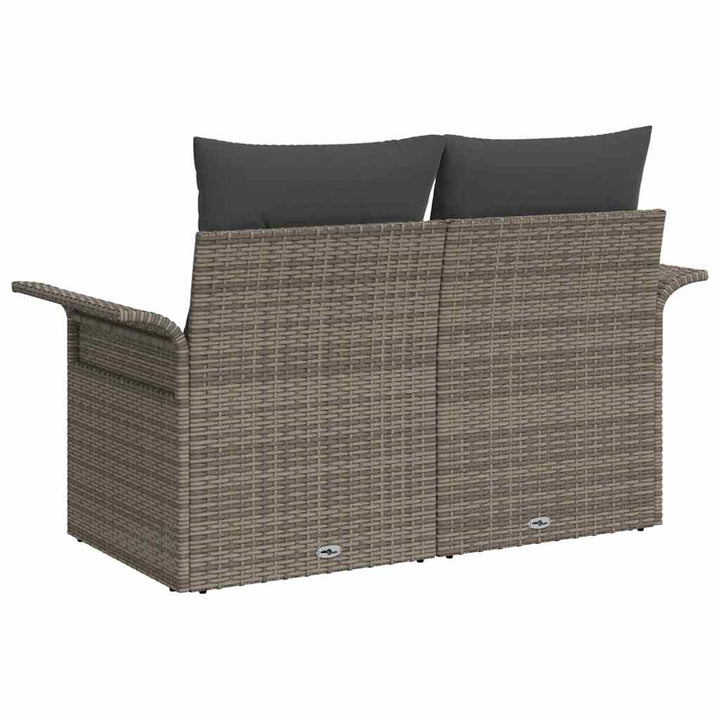 Havemøbelsofa med pude Grå 141 x 62 x 69cm polyrattan
