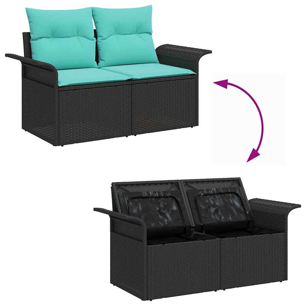 Havemøbelsofa med pude 141 x 62 x 69 cm polyrattan
