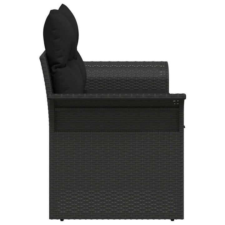 Havemøbelsofa med pude Sort 141 x 62 x 69cm polyrattan